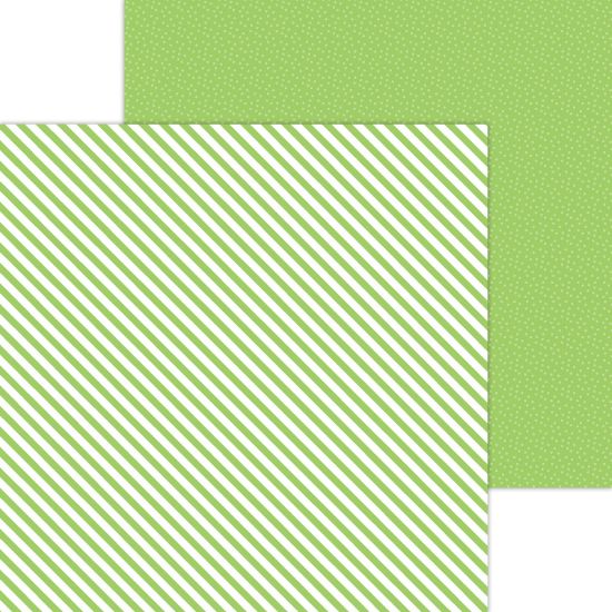 Picture of Doodlebug Petite Prints Candy Stripe/Sprinkles Cardstock 12"-Limeade