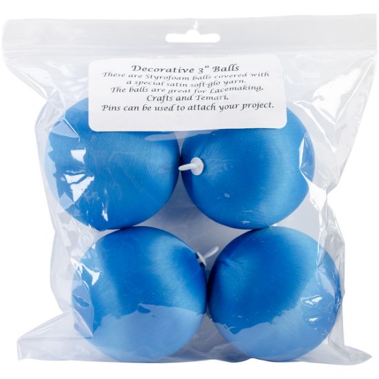 Picture of Decorative Satin Covered Styrofoam Balls 3" 4/Pkg Turquoise