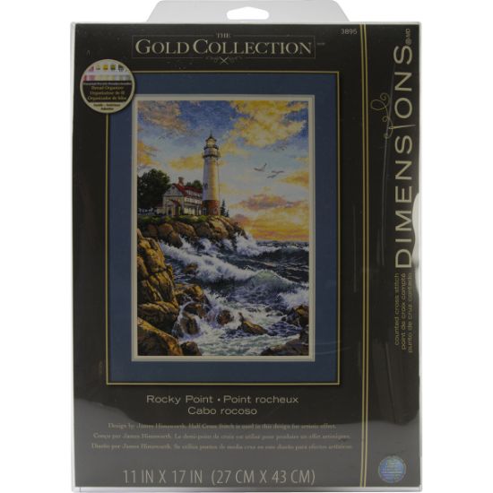Picture of Gold Collection Rocky Point Counted Cross Stitch Kit 11"X17" 18 Count