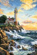 Picture of Gold Collection Rocky Point Counted Cross Stitch Kit 11"X17" 18 Count