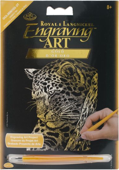 Picture of Gold Foil Engraving Art Mini Kit 5"X7" Leopard In Tree
