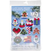 Picture of Country Christmas Ornaments Plastic Canvas Kit 2" 7 Count Set Of 12