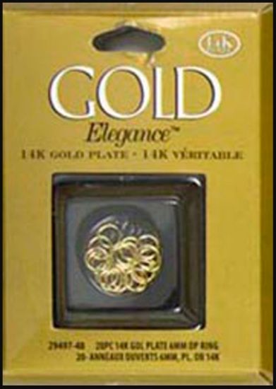 Picture of Cousin Gold Elegance Jump Rings 6mm 16/Pkg-14k Gold Plated