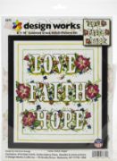 Picture of Design Works Counted Cross Stitch Kit 8"X10" Love & Faith (14 Count)