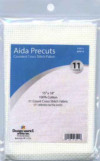 Picture of Design Works Gold Quality Aida 11 Count 15"X18" White