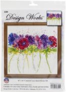 Picture of Design Works Counted Cross Stitch Kit 16"X16" Modern Anemones (14 Count)