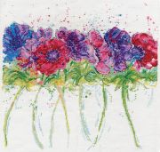 Picture of Design Works Counted Cross Stitch Kit 16"X16" Modern Anemones (14 Count)