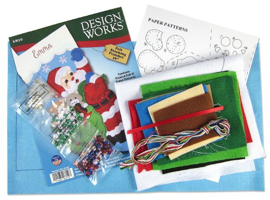 Picture of Design Works Felt Stocking Applique Kit 18" Long-Santa's Toy Bag