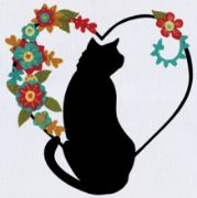 Picture of Design Works Felt Collage Applique Kit 12"X12"-Cat in Heart Silhouette