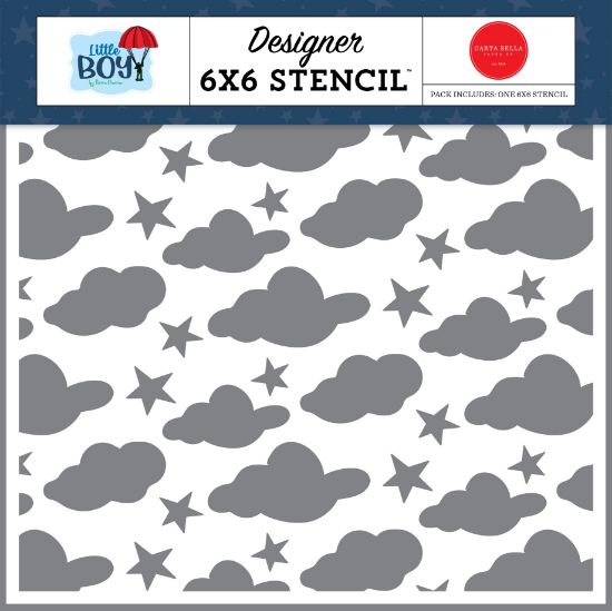 Picture of Carta Bella Stencil 6"X6"-Cool Clouds & Stars, Little Boy
