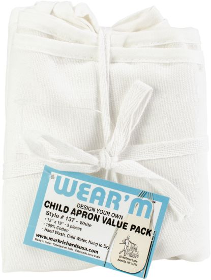 Picture of Child Apron Value Pack 12"X19" 3/Pkg White