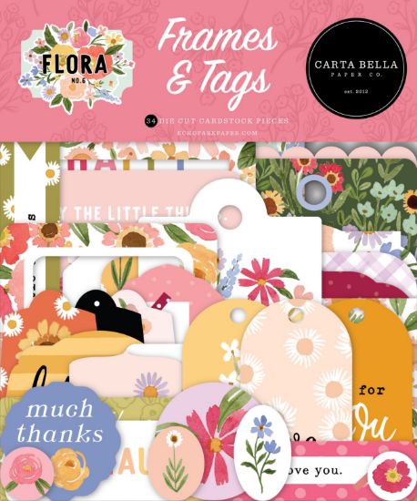Picture of Carta Bella Cardstock Ephemera 33/Pkg-Frames & Tags, Flora No. 6