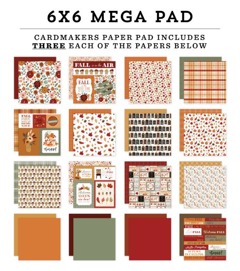 Picture of Carta Bella Double-Sided Mega Paper Pad 6"X6" 48/Pkg-Welcome Fall