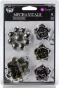 Picture of Finnabair Mechanicals Metal Embellishments Flowers, 1.5" - 2" 9/Pkg