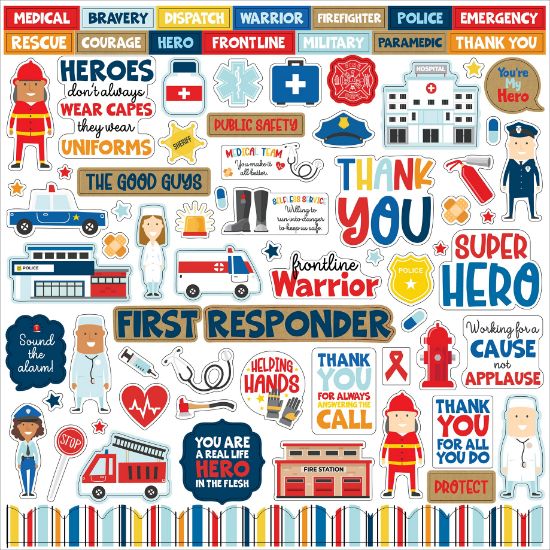 Picture of First Responder Cardstock Stickers 12"X12"-Elements