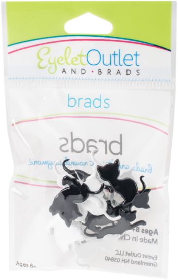 Picture of Eyelet Outlet Shape Brads 12/Pkg Kitten
