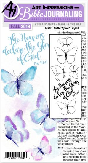 Picture of Art Impressions Bible Journaling Watercolor Rubber Stamps Butterfly