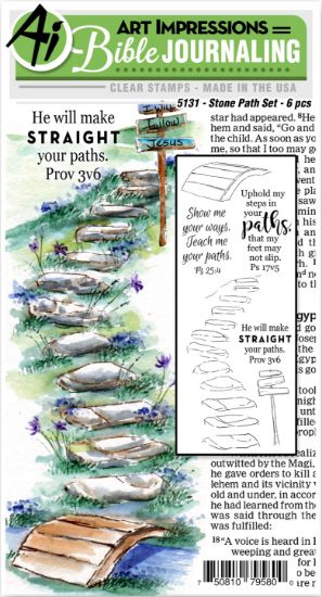 Picture of Art Impressions Bible Journaling Watercolor Rubber Stamps Stone Path
