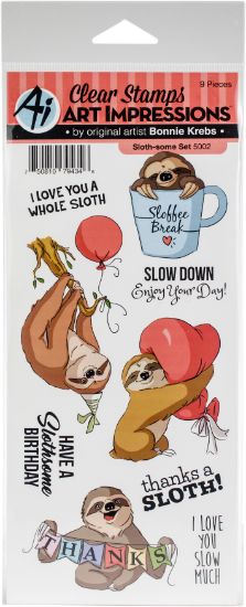 Picture of Art Impressions Funny Farm Clear Stamps Sloth-Some
