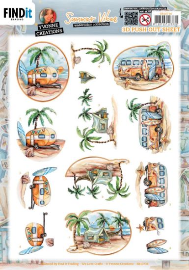 Picture of Find It Trading Yvonne Creations 3D Punchout Sheet-Camping, Summer Vibes