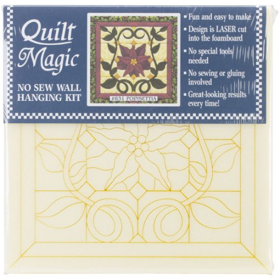 Picture of Christmas Poinsettia Quilt Magic Kit 12"X12"