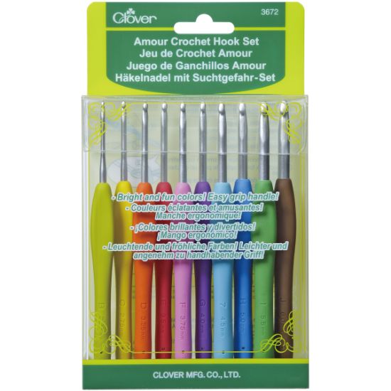 Picture of Amour Crochet Hooks 10/Pkg Sizes B To J