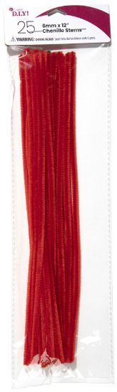 Picture of Chenille Stems 6mmx12" 25/Pkg Red