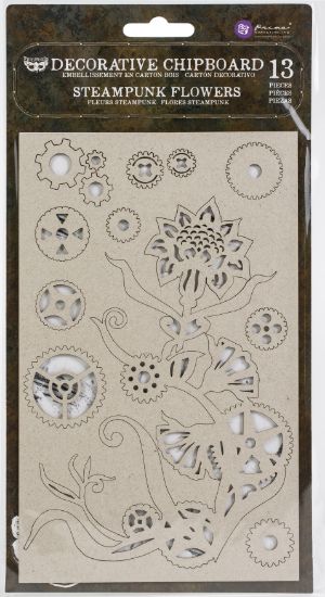 Picture of Finnabair Decorative Chipboard Steampunk Flowers, 13/Pkg