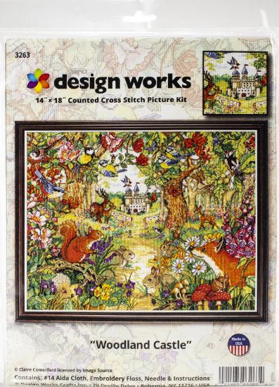 Picture of Design Works Counted Cross Stitch Kit 14"X18" Castle In The Clearing (14 Count)
