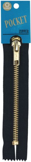 Picture of Fashion Pocket/Brass Teeth Zipper 5" Black