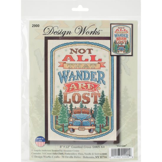 Picture of All That Wander Counted Cross Stitch Kit 8"X12" 14 Count