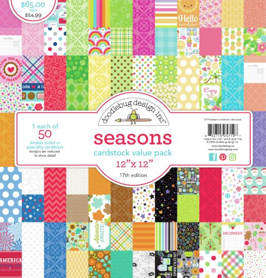 Picture of Doodlebug Value Kit Cardstock 12"X12" Seasons