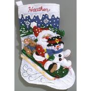 Picture of Christmas Fun Stocking Felt Applique Kit 16.5" Long