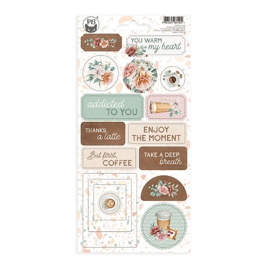 Picture of Coffee Break Chipboard Stickers 4.1"X8.7"-#02