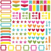 Picture of Color Vibe Chipboard Bits & Pieces 120/Pkg-Brights