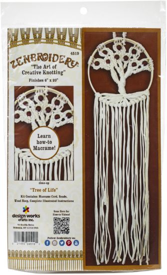 Picture of Design Works/Zenbroidery Macrame Wall Hanging Kit 6"X20" Tree Of Life