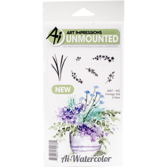 Picture of Art Impressions Watercolor Cling Rubber Stamps 4"X7" Foliage 2