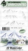 Picture of Art Impressions Watercolor Cling Rubber Stamps WC Mountain