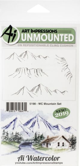 Picture of Art Impressions Watercolor Cling Rubber Stamps WC Mountain