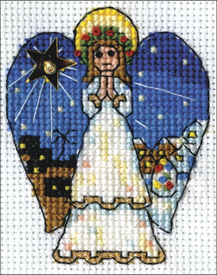 Picture of Design Works Counted Cross Stitch Kit 2"X3" Angel (14 Count)