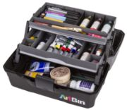 Picture of ArtBin Lift Tray Box W/2 Trays & Quick Access Lid Storage 8"X14"X7.5", Black & Gray