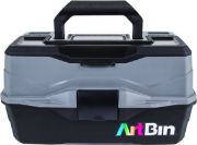 Picture of ArtBin Lift Tray Box W/2 Trays & Quick Access Lid Storage 8"X14"X7.5", Black & Gray