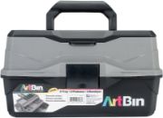 Picture of ArtBin Lift Tray Box W/2 Trays & Quick Access Lid Storage 8"X14"X7.5", Black & Gray