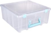 Picture of ArtBin Super Satchel Double Deep W/Removable Dividers Aqua Handle, Latch & Dividers