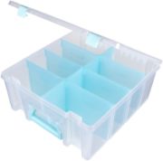 Picture of ArtBin Super Satchel Double Deep W/Removable Dividers Aqua Handle, Latch & Dividers