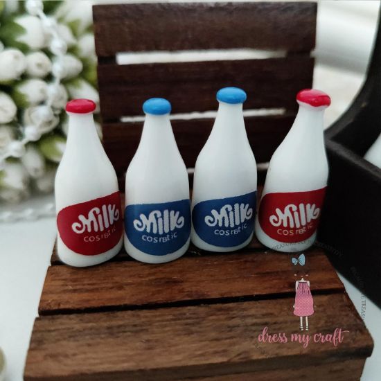 Picture of Dress My Craft Miniature 4/Pkg-Milk Bottles