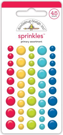 Picture of Doodlebug Sprinkles Adhesive Enamel Shapes-Primary Assortment