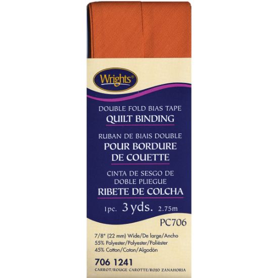 Picture of Double Fold Quilt Binding 7/8"X3yd Carrot