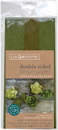 Picture of Double-Sided Extra Fine Crepe Paper 2/Pkg Green Tea/Cypress & Ferns/Moss