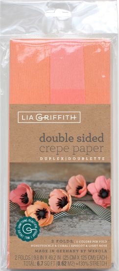 Picture of Double-Sided Extra Fine Crepe Paper 2/Pkg Honeysuckle/Coral & Apricot/Light Rose